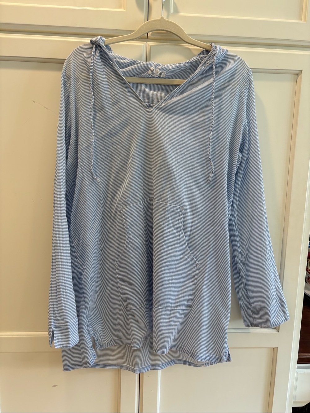Carve Designs Light Blue Striped Hooded Pullover